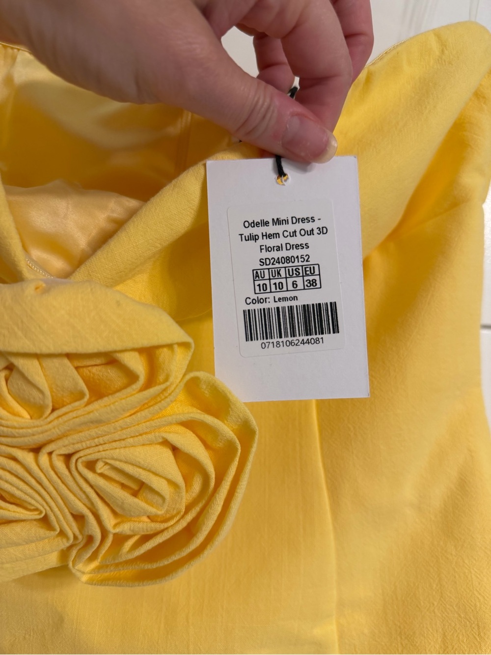 Showpo Yellow Strapless Mini Dress with Rosette - Picture 4 of 6